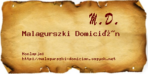 Malagurszki Domicián névjegykártya